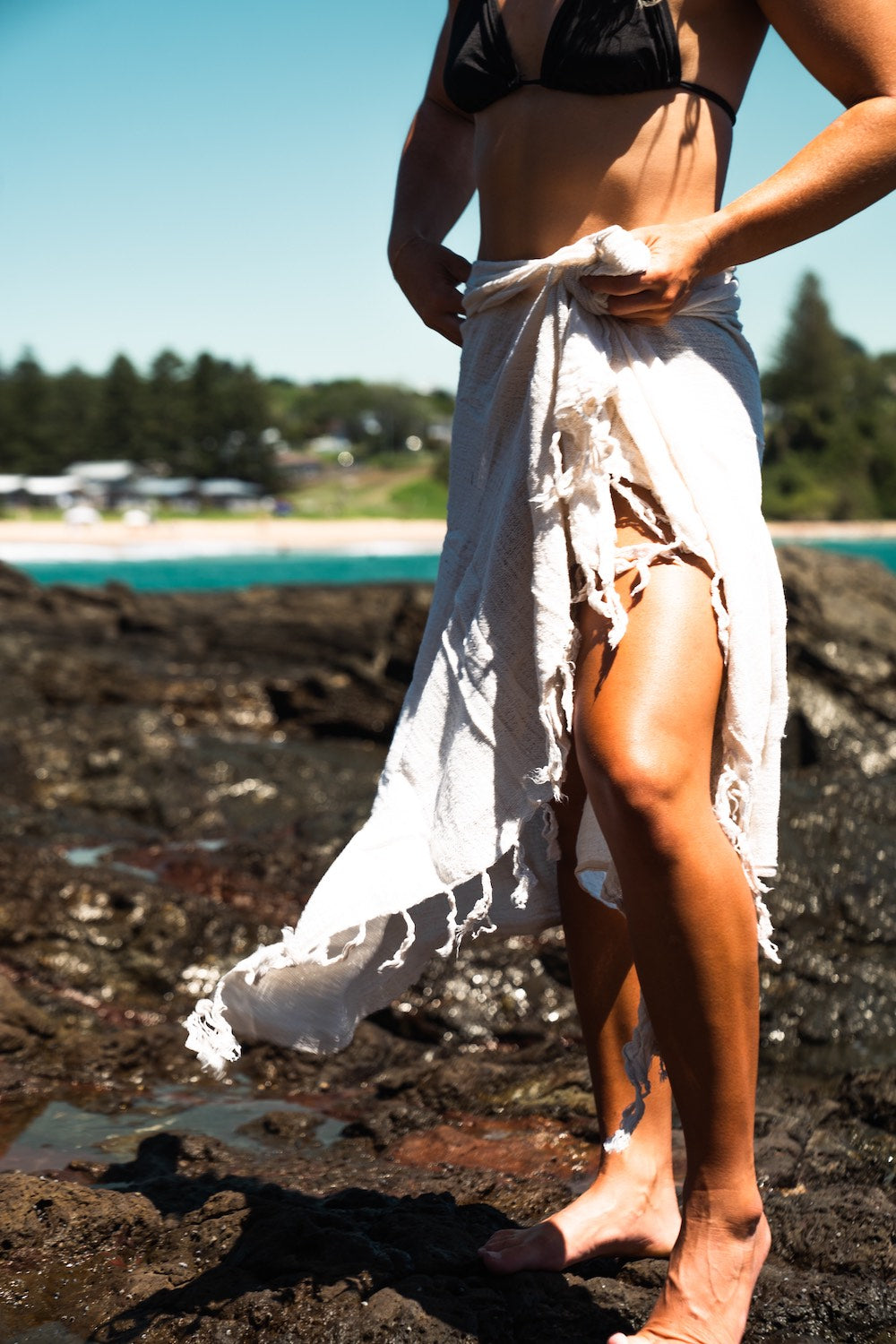 Ramie natural sarong made from hemp fibres - light, breathable and quick to dry - Natural travel wrap up - Vacation wear - Malia the label