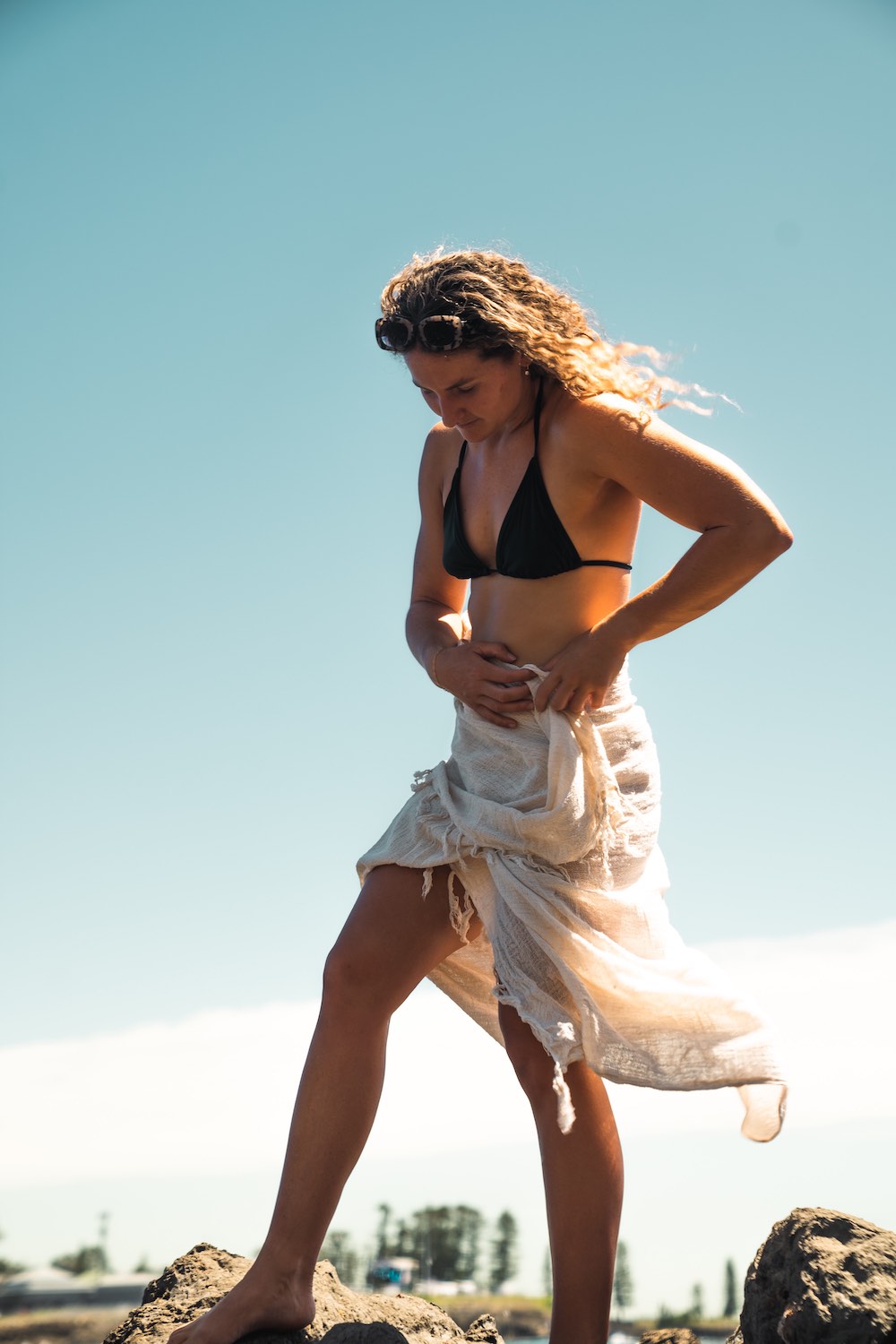 Natural Ramie Sarong - Beach cover yp made from plants - Use as a scarf, travel wrap or beach cover up - Malia the label