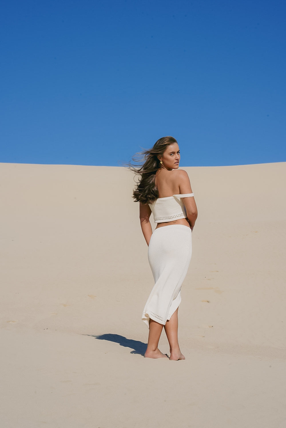 Cotton knit set - Mae Knit crop and maxi skirt - 100% natural cotton - sustainable clothing - Malia The Label