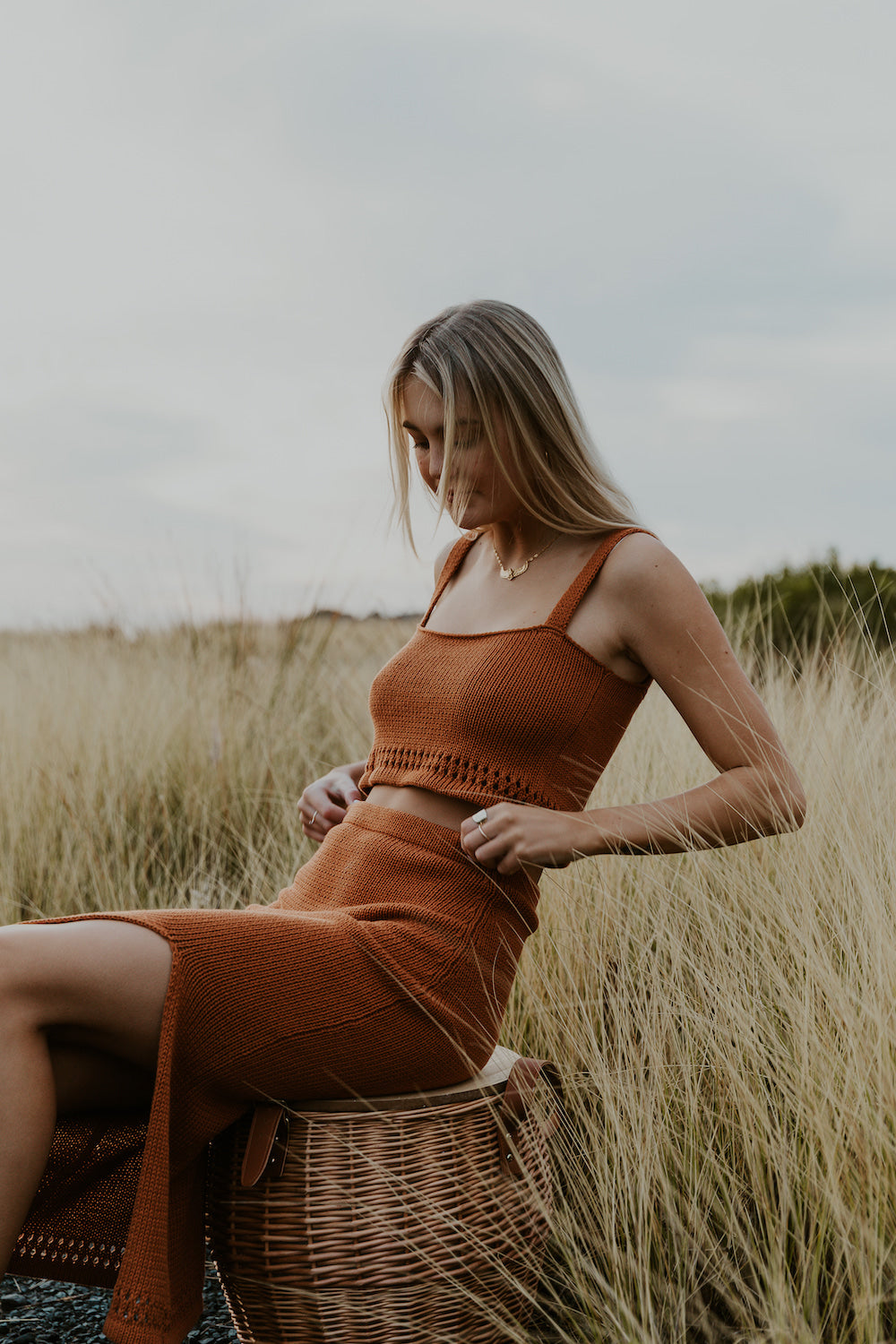 Mae knit Skirt rust - 100% cotton knitwear - Malia The Label Slow fashion Clothing