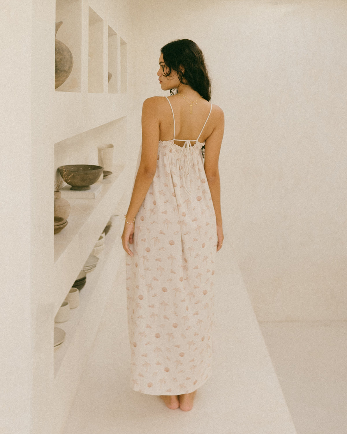Karma dress by Malia the label - flowy dress design with back tie up details and shirred edge