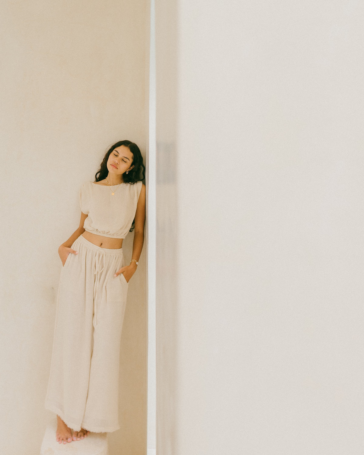 Matching natural co-ord matching set - Malia the label - Slow fashion brand Australia - Summer clothing inspired by the ocean