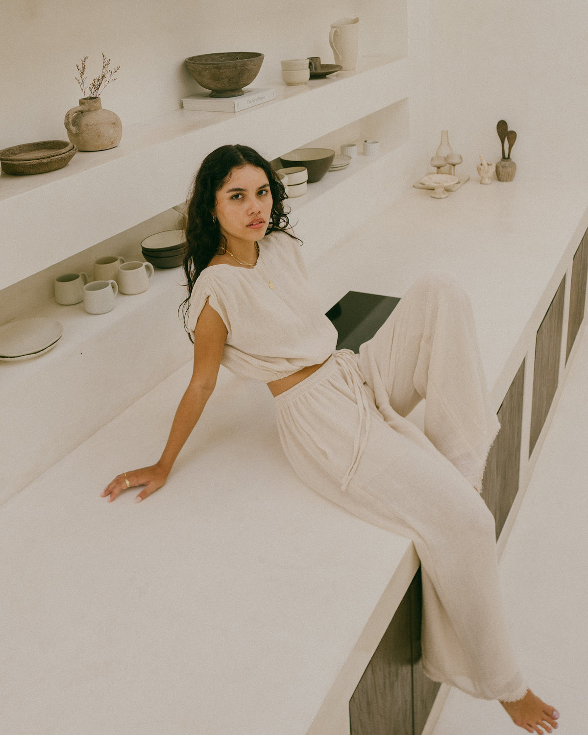 Ramie co-ord set - natural fibres ade from ramie plant - Slow fashion brand - Malia the label