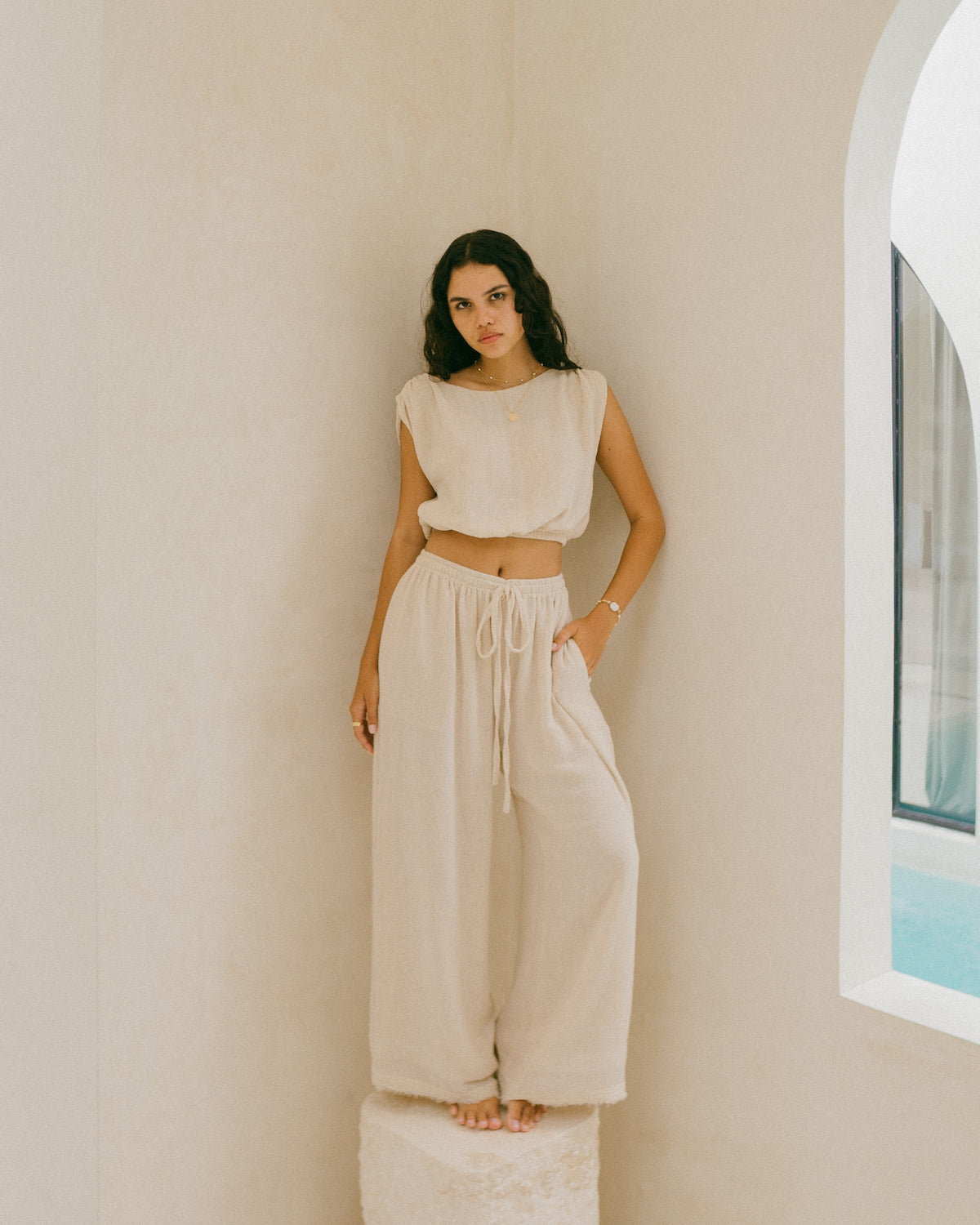 Ramie co-ord natural set - Slow fashion made from plant fibres - Malia the label