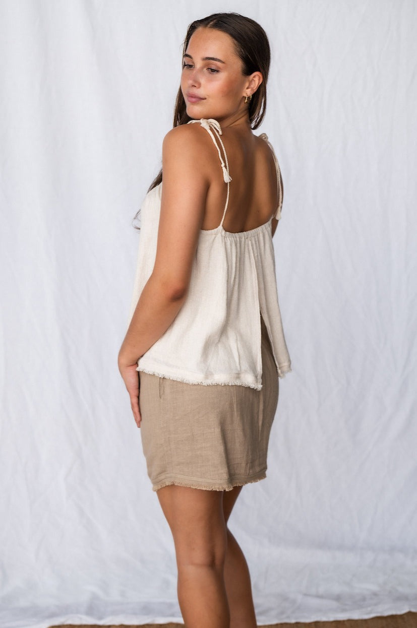 Sienna Mini Skirt - Taupe