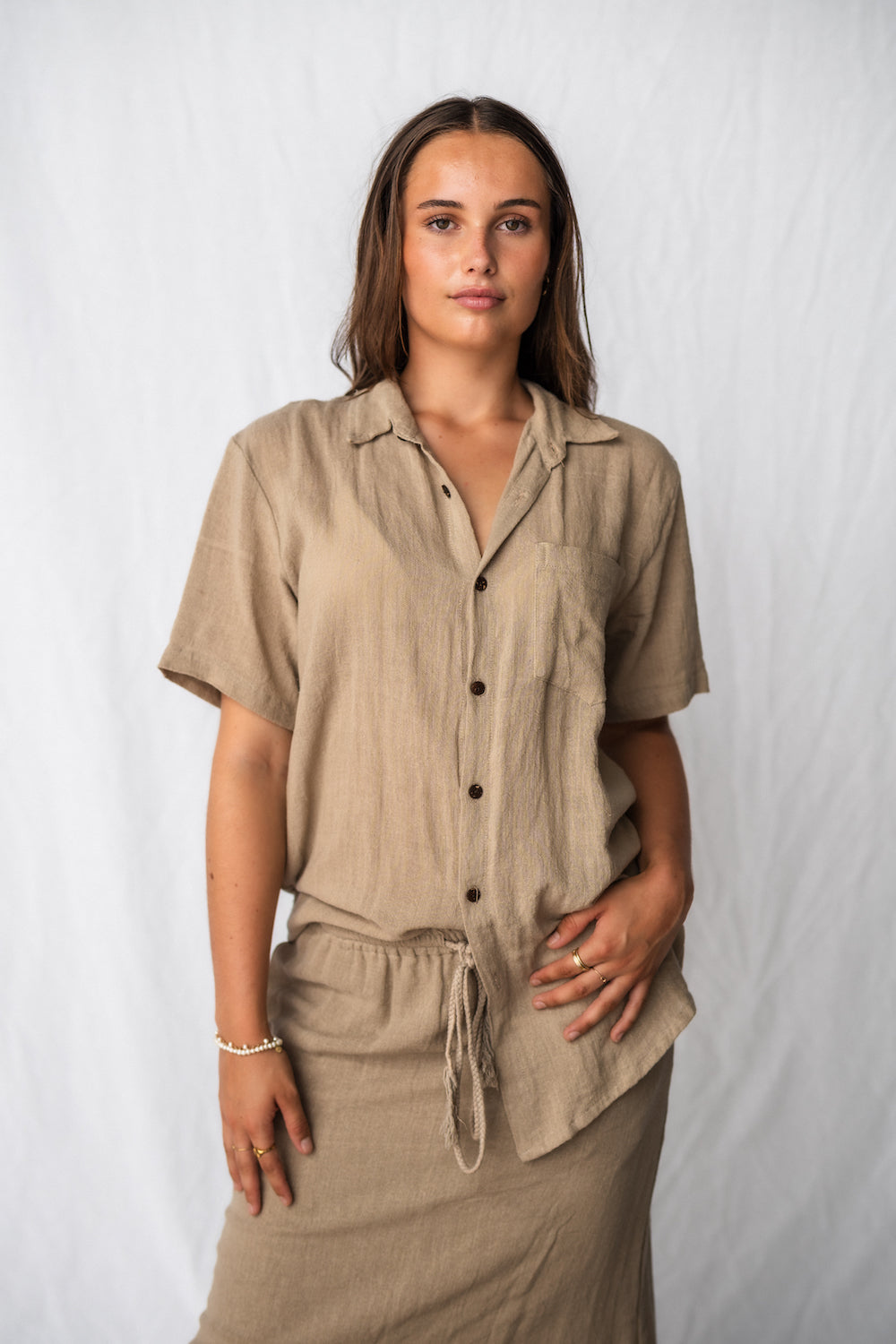 Malia The Label - Cove Shirt Taupe - Slow Fashion Designed on the South Coast