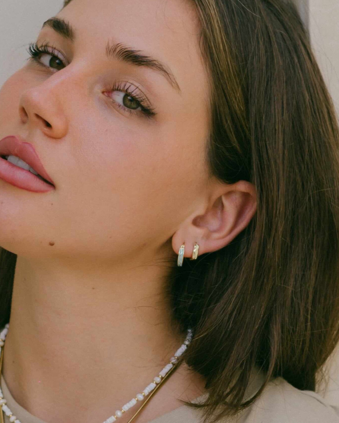 Blue enamel wave hoops by Malia the label - 18k gold plated jewellery - slow fashion brand