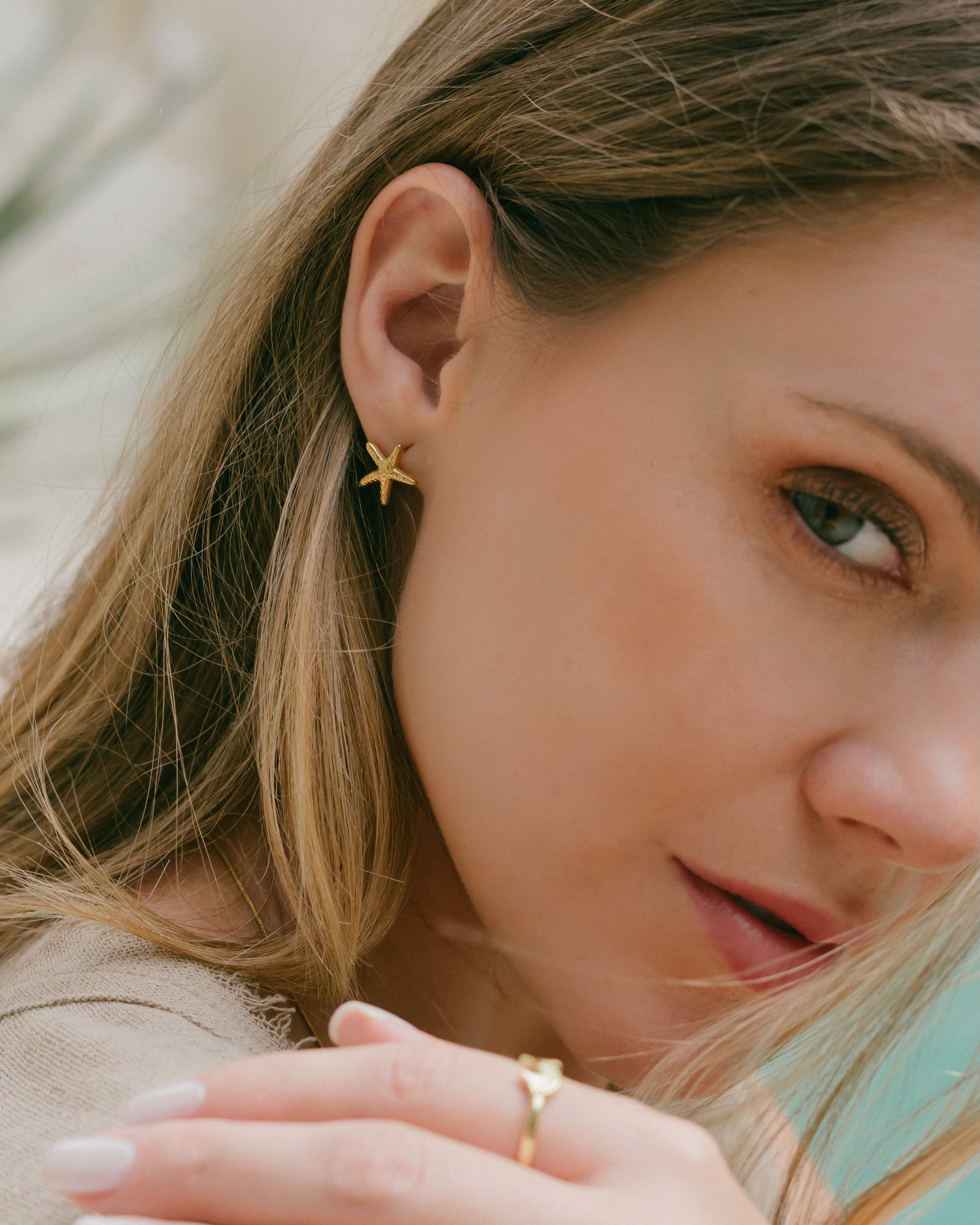 Mira sea star studs - water resistant jewellery designed for effortless everyday wear - Malia the label