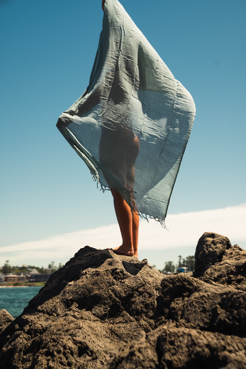 Sea-mist Ramie sarong made from hemp fibres - light-weight vacation wear and wraps - malia the label