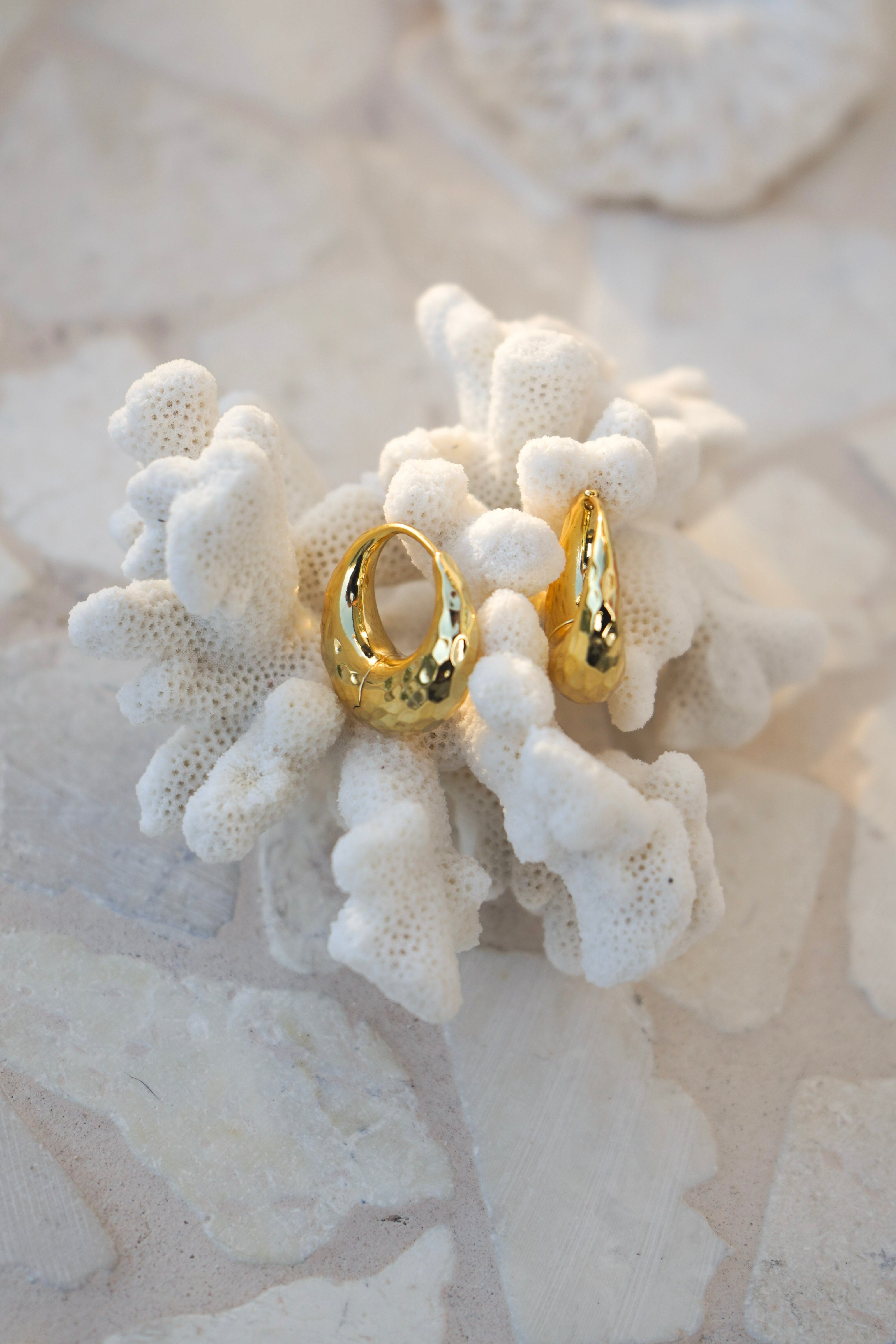 Textured thick hoop style for statement wear - elevate your everyday with the Dune hoops by Malia the label.