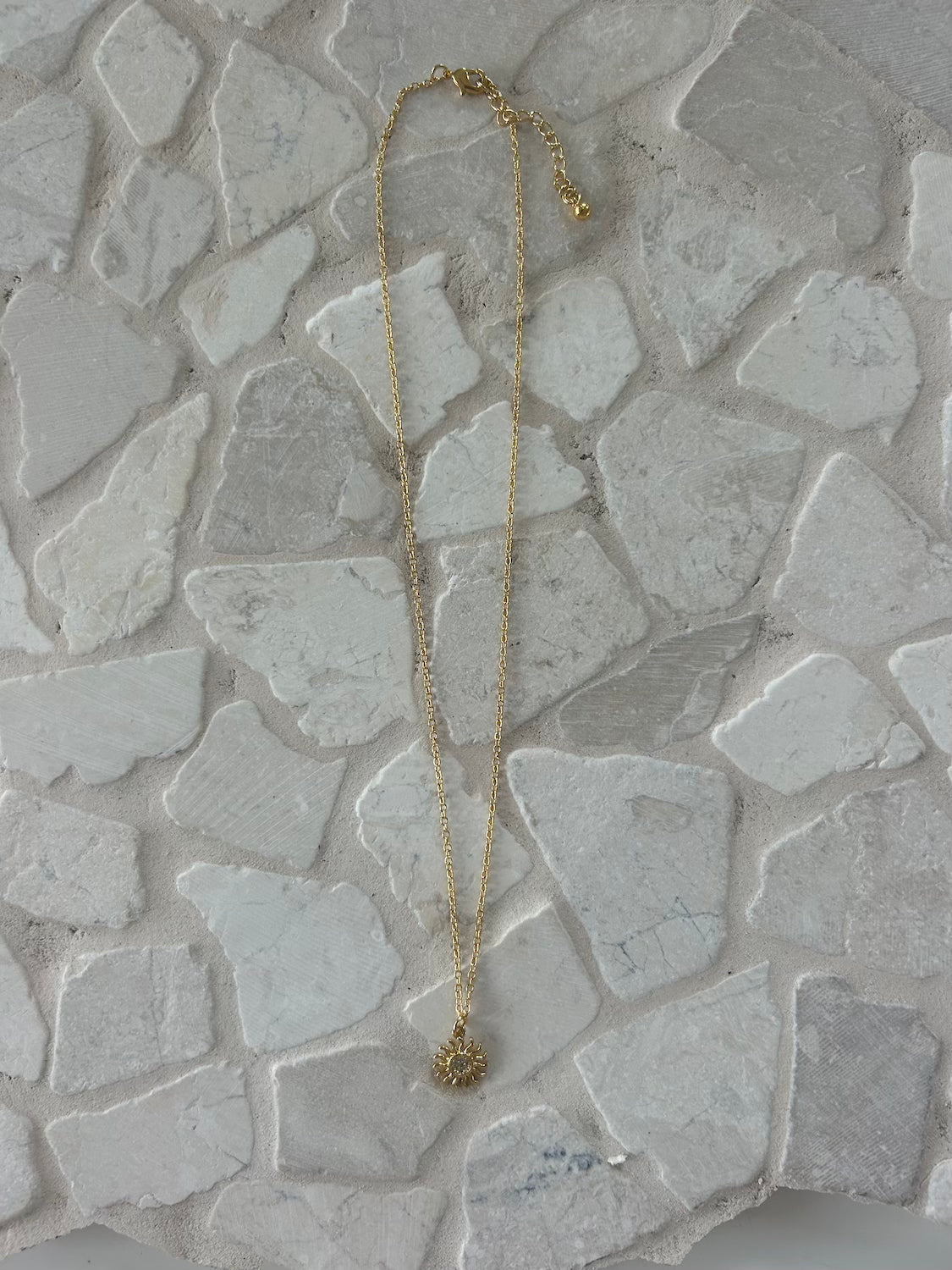Sun Dancer necklace - 18k gold plated sun ray pendant on chain - Malia Jewellery