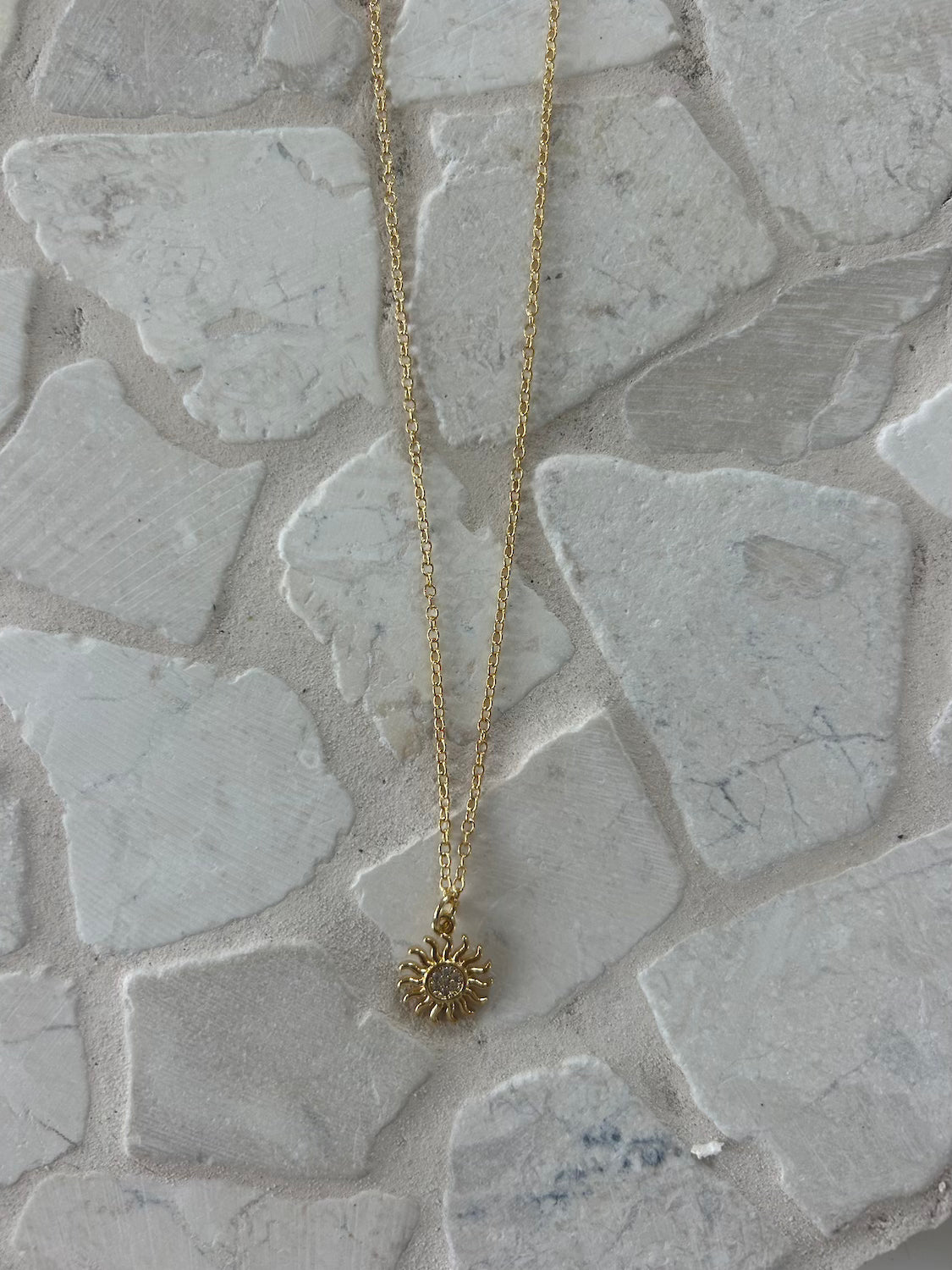 Sun Dancer Necklace - Malia Jewellery - 18k gold plated wavy sun rays necklace design - beachy jewellery