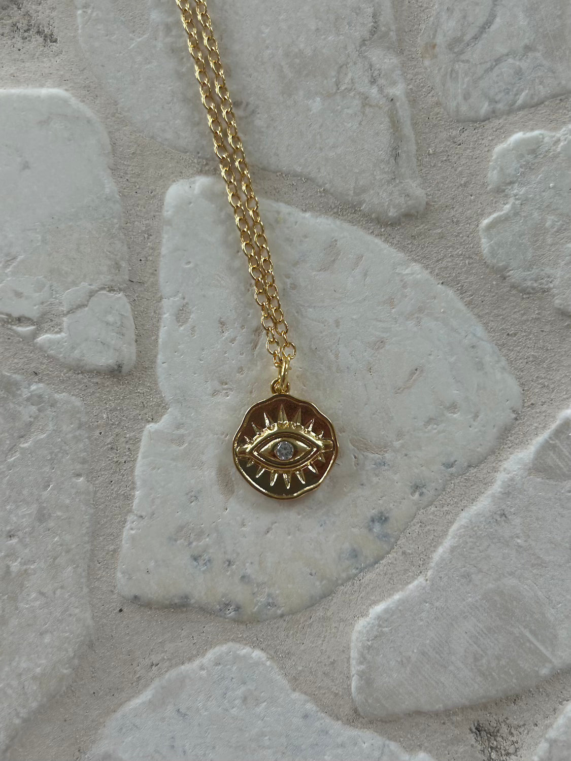 Nirvana Necklace - 18k Gold plated evil eye pendant on chain