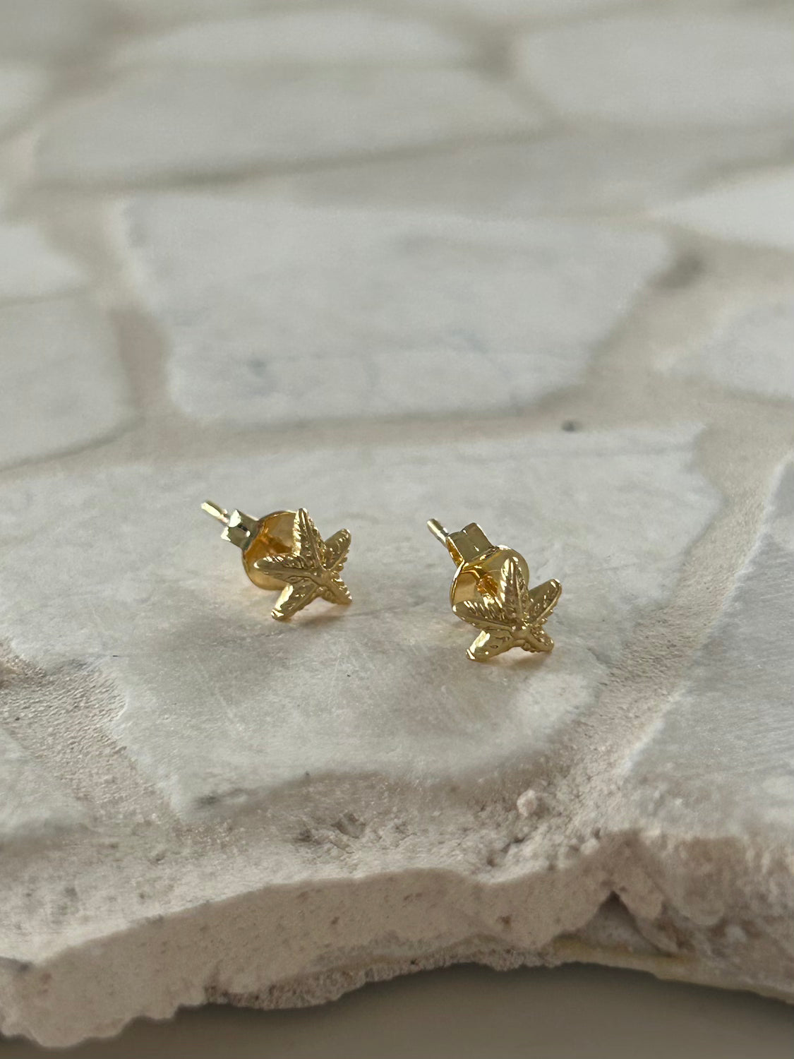 18k gold plated sea star stud - Ocean-inspired jewellery by Malia The Label
