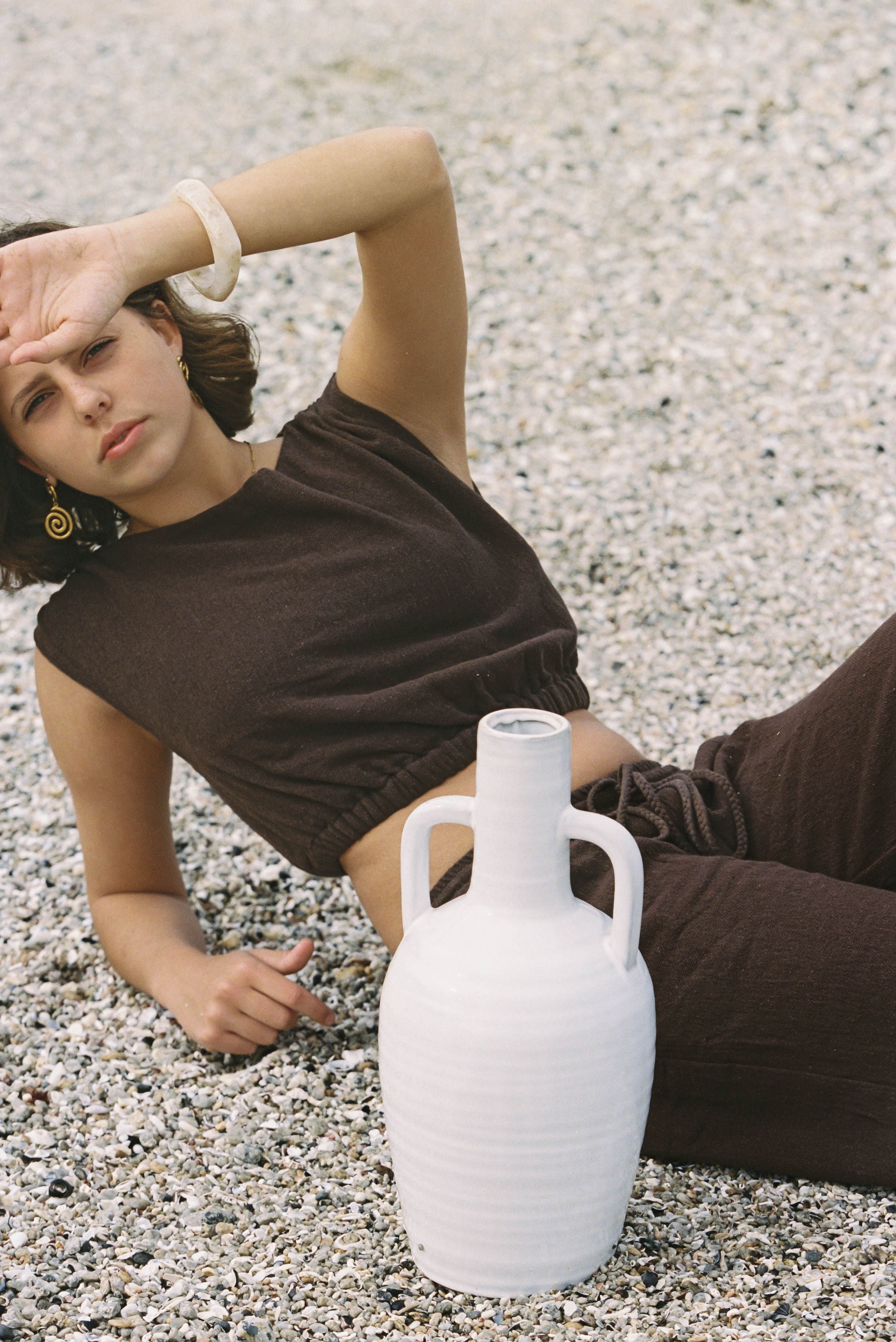 Slow fashion brand - Malia the label - Mila top and pant set in rich chocolate brown colourway