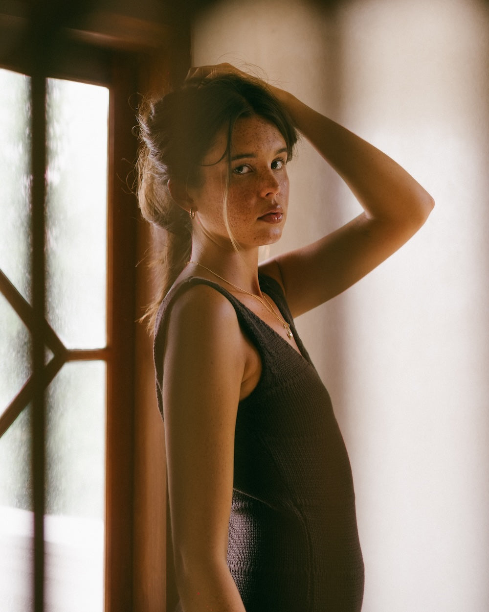 Noa maxi dress up close with malia the label - Slow fashion brand, crafted consciously on the South coast of NSW Australia