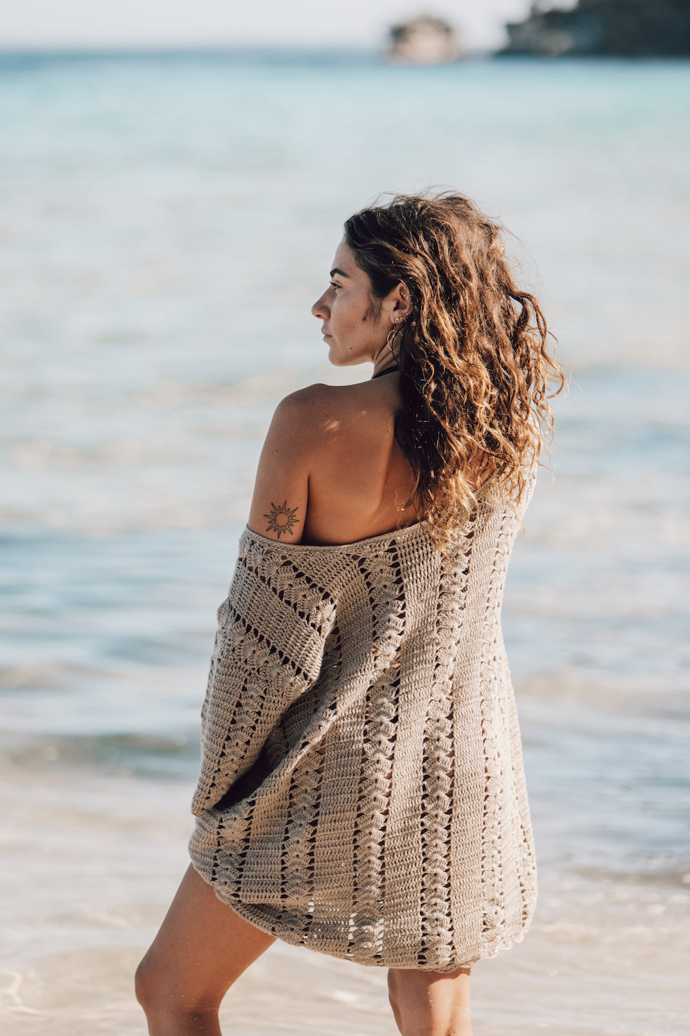 Oakley Crochet Dress taupe - Malia The Label - Slow fashion - Ocean-inspired