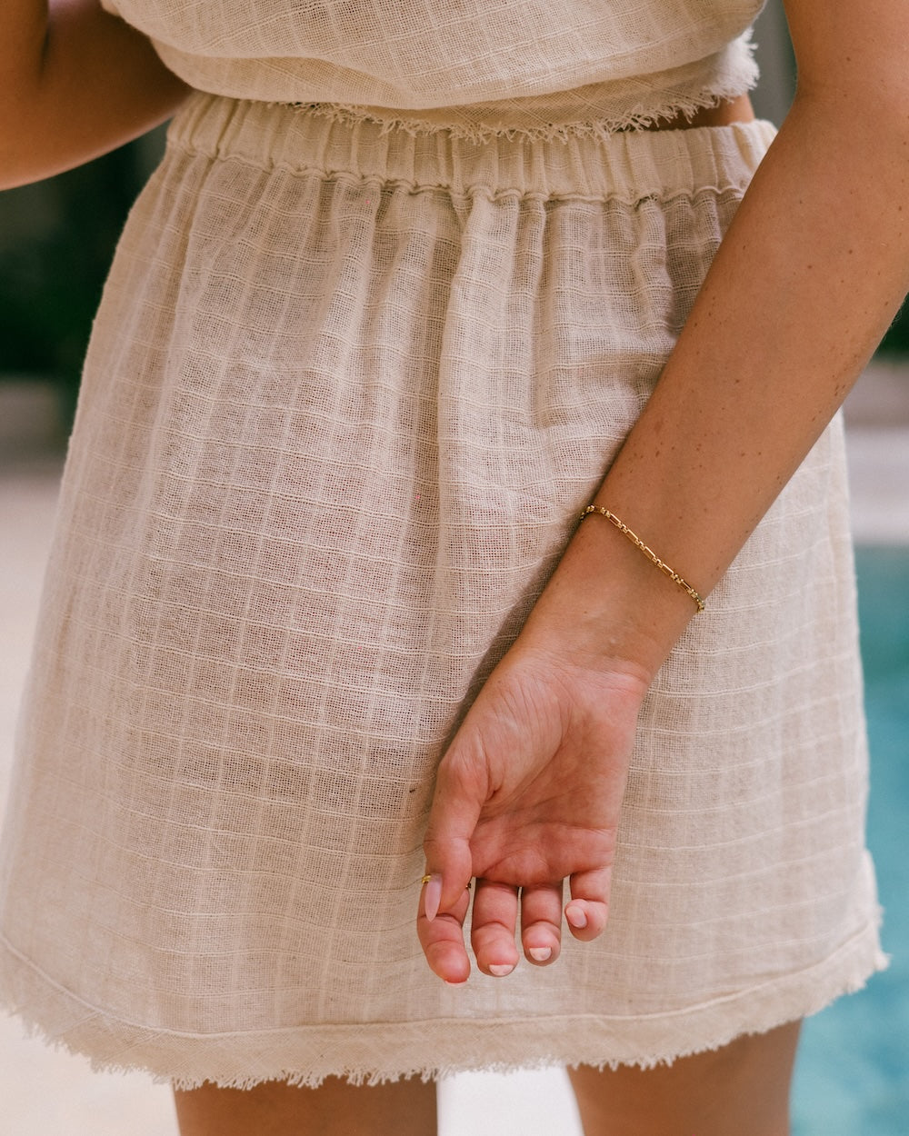 Sofia mini skirt - natural fabric lightweight summer skirt - overswim mini skirt, or style up with matching set - Malia the label