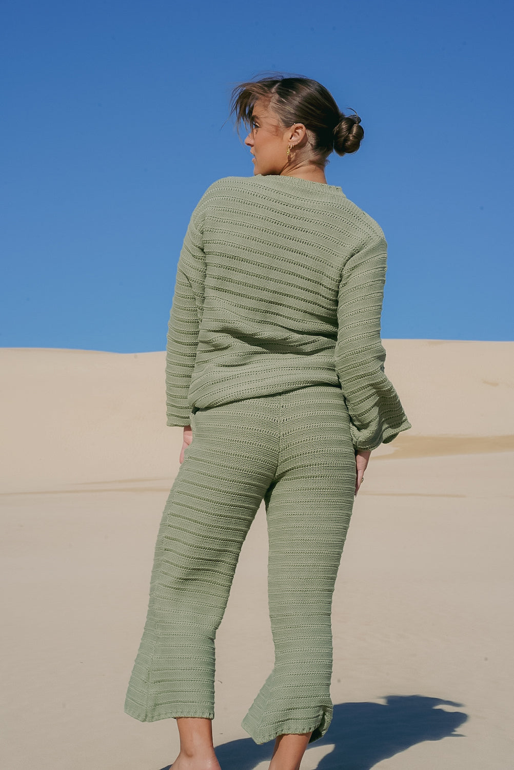Willow Knit pants and jumper set Green - Malia The Label - sustainable knitwear