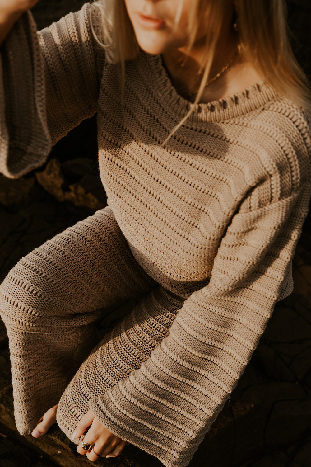 Willow Knit Jumper Mocha - Malia The Label - Cotton knit set