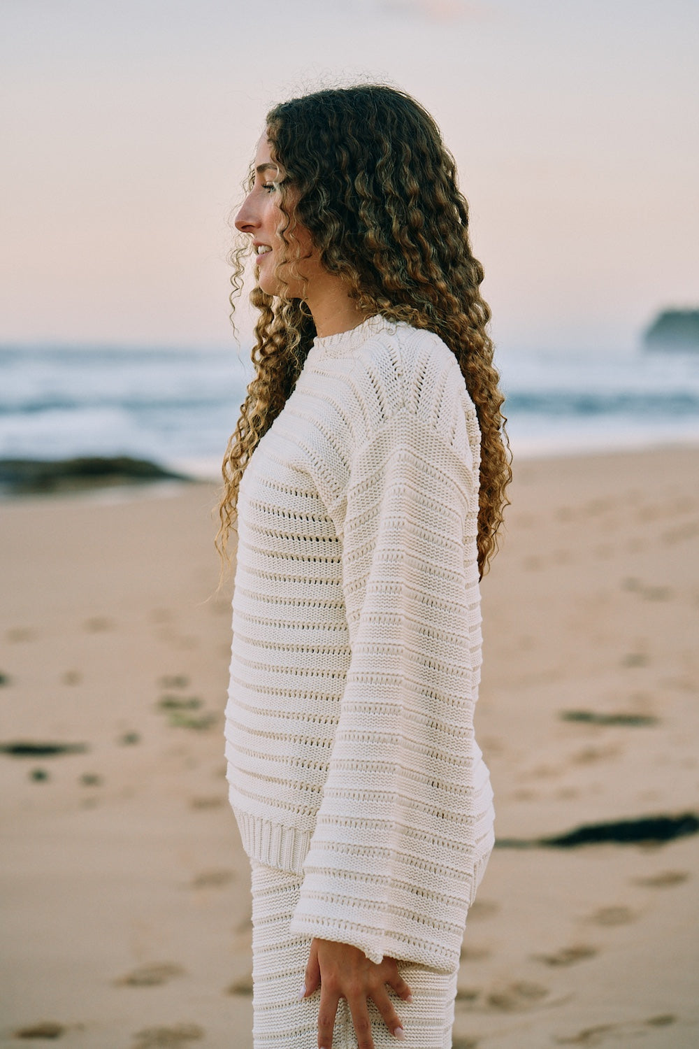 Slow Fashion designed on the south coast - Willow Knit Jumper White