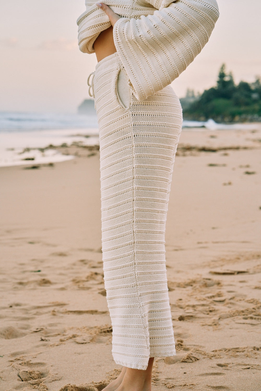 Sustainable knitwear - Slow fashion knit set white - Malia The Label